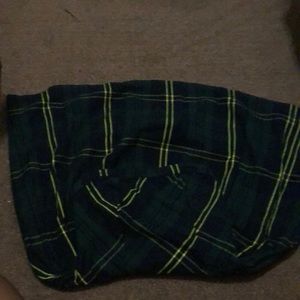 Plaid print/striped dress and strapless